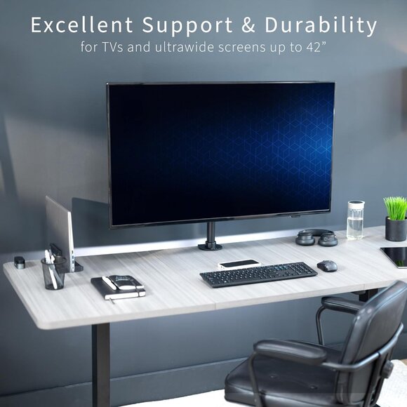 VIVO Single Monitor Desk Mount STAND-V101C black metal office monitor holder - Picture 3 of 13